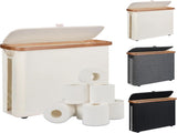 Toilet Paper Storage Basket with Lid, Holds 9-12 RollsBeige V1188-MS-525-002