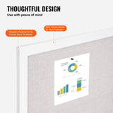 VEVOR 48"x36" White Cork Board with Linen Surface Stylish Wall-Mounted Bulletin Board for Home, V952-RMB48X36WBSMBDAIDV0