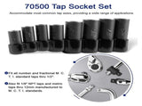 70500 Tap Socket Set Use with 1/4in & 3/8in Drive Fit Fractional Standard Tap Thru 1/2in & 1/8in NPT V1366-AZ2-W-14402