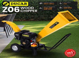 Ducar Petrol 7HP Wood Chipper Shredder Mulcher Grinder - Yellow WCP-Z06-YLBK