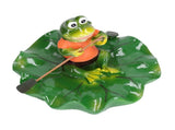 Simulation Resin Floating Lotus Leaf Frogs Ornament Fish Pond Fountain Landscape Decor V1294-YM0715-3111210437011
