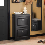 Shoe Cabinet 2 Drawers Storage Cupboard Black V178-62984