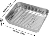 Broiler Pan for Oven, Rectangular Tray Deepened Kitchen Bakeware Rack Roaster Refrigerated Crisper V1188-ZC-DLL-499