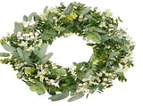 Green Artificial Eucalyptus Wreath Spring Summer Wreath with White Berries for Front Door Wall V1294-YM0901-3115240090511