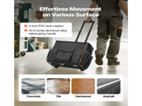 Rolling Tool Bag, 110 lbs Load Capacity, 25 Pockets Heavy Duty Roller Tool Bag with Adjustable V952-GLGJD18YC600UPU23001V0