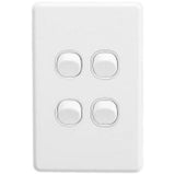 C2000 Series 4 Gang 10A Vertical Classic Switch, White Electric V1202-V1-CLIC2034VAWE