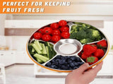 Veggie Tray with Lid and Dip,Divided Serving Tray with Lid Snack Tray with Lid for Platter,Relish V1366-AZ2-W-15905