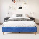 Velvet Blue Bed Frame Queen V264-BFS-206F-BLU-QU-1
