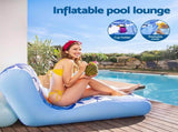 Bestway Inflatable Pool Float Sun Lounger with Cup Holder 163x94cm Blue BW-FLOAT-43402