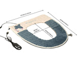 USB-Powered Heated Toilet Seat Cover with Soft Plush Surface, Adjustable Temperature & Timer, V1341-ZY-7X68T9W8-ROYALBLUE