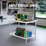 Stainless Steel Prep Table, 30 x 48 x 34 Inch, Heavy Duty Metal Worktable with 3 Adjustable Height V952-CFBXGGZTLCWJMJYVIV0