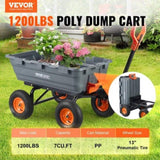 Dump Cart, Poly Garden Dump Cart with Easy to Assemble Steel Frame, Dump Wagon with 2-in-1 V952-SLZXTC1200B0XEEV4V0