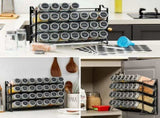 CARLA HOME Spice Rack organiser with 28 Spice Jars, Spice Labels, Funnel and Marker for Kitchen LSB-36079