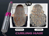 5-in-1 Hair Dryer Curler Straightener Blow Dryer Brush Pink V1263-JX-5609