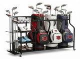 Everfit Golf 3 Bag Storage Golf Storage Garage Organizer with Wheels Black GSR-A-3T-BK