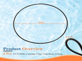 4 Pc CCX1000G Filter Tank Body O-Ring, Compatible with Hayward XStream CC1000, CC1500, CC2000 Series V1258-DP02-C-3026