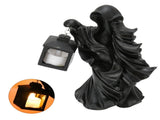 LED Halloween Ornament Resin Witch Sculpture Statue Lantern for Garden Terrace FestivalsBlack V1294-YM0710-3119210219012