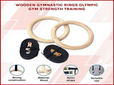235mm Wooden Gymnastic Rings Olympic Gym Strength Training & Fitness V63-822581