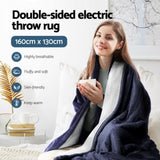 Giselle Electric Throw Rug Heated Blanket Fleece Charcoal EB-C-THROW-RUG-DS-CHR