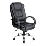 Artiss Executive Office Chair Leather Tilt Black OCHAIR-G-9127-BK