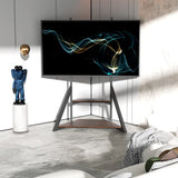 2 Tiers Black Shelves Heavy Duty Universal Tv Floor Stand For 32-75 Inches V767-U-Z1187
