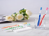 100 Pack Bulk Toothbrush Package with Covers Premium Quality Individually Wrapped Tooth Brushes, V1258-DP02-C-1105
