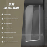 180 Degree Pivot Door 6mm Safety Glass Bath Shower Screen 900x1400mm By Della Francesca V63-829021