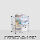 SOGA 4-Cube Transparent Shelf Box Portable Cubby DIY Storage Shelves Modular Closet Organiser SHELFBOX01