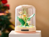 Building Blocks Flowers Bouquet Set with Music Box and Dust-Proof Dome,Artificial Particle Flower V1259-DP01-I-00061