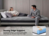 Giselle King Single Mattress 26cm Firm Pocket Spring Dual Edge Support Dark Grey MATTRESS-E-CARBON-26-KS