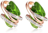 Infinity Love Heart Birthstone Earrings for Women, Crystal Stud Earrings with Healing Stones, V1164-325820