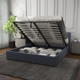 Milano Capri Luxury Gas Lift Bed With Headboard - Charcoal No.35 - King Single ABM-10001611