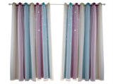 Star Curtains Stars Blackout Curtains for Kids Girls Bedroom Living Room Colorful Double Layer Star V1294-YM0901-H35315PU-5