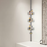 39" to 125" High Shower Corner Caddy Tension Pole Rust-Proof Tension Pole V952-SCTPHSBXGKKSTNM88V0