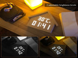 Wood Wooden LED Alarm Clock Despertador Electronic Desktop Digital Table Clocks With 3 Levels V1294-YM0901-H20527-1