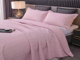 100% Cotton Embossed Pink Stripe Serenity Coverlet Bedspread Set V745-MMPAC061128Q13U