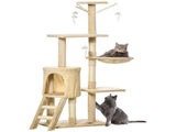 CARLA HOME 134cm Cat Tree for Indoor Cats with Hammock, Plush Perch & Sisal Scratching Posts for LSB-36379