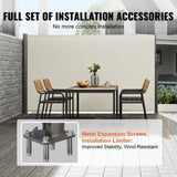 Retractable Side Awning,160X300cm Aluminum Outdoor Privacy Screen, 280g Polyester Water-proof V952-ZYPF160X300CMM001V0