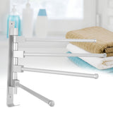 Home Hotel Bathroom Space Aluminum Moveable Multiple Rod Towel Rack Holder Storage Organizer4 Rods V1294-YM0901-3112200041812
