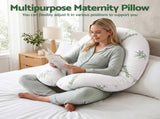 Giselle Bedding Pregnancy Pillow for Side Sleepers C-Shaped Body Pillow with Bamboo Fiber Cover, PILLOW-MAT-C-BAM