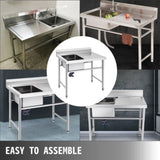 Handmade Sink Non-magnetic Stainless Steel Kitchen Sink Hand Made 1 Compartment 40.6 x 39.4 x 25.4 V952-DCBXGSCDYPT000001V0