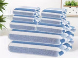 8-Piece Blue Luxury Coral Fleece Towel & Bath Sheet Set - Ultra-Soft High-Density Absorbent Towels V888-ELOSUNG49485