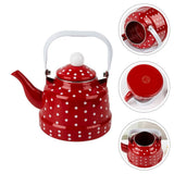 1.1L Red Enamel Stainless Steel Water Kettle for Kitchen Use, Tea and Coffee Pot Compatible with V1369-AZ3-W-17735