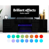 Artiss Entertainment Unit TV Cabinet LED 130cm Black Angus FURNI-L-LED-TV01-BK