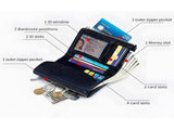 Unisex Pebble Leather Wallet, Small Wallets for Women, Women's Genuine Leather Coin Purse with V1366-AZ2-W-11389
