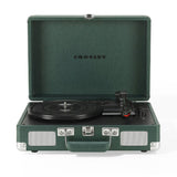 Crosley Cruiser Bluetooth Portable Turntable - Emerald Green Gadhouse Vinyl Rack Bundle - Black V398-CR8005FVR-EM4