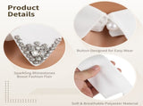 6PCS Detachable Fake Collar, White Collar with Rhinestones, Half Shirt Blouse Collar, Fashion V1192-AZ-W-18258