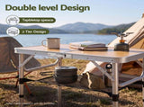 Weisshorn Folding Camping Table Adjustable Aluminium 60 x 40 cm Wood Grain XFEL-CAMP-AL-WD