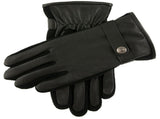 Dents Harpford Mens Leather Gloves w Knitted Sidewalls Driving - Black - M V563-5-9043-BLK-M