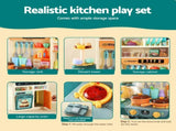 Keezi 2 Piece Kids Pretend Kitchen Playset Water Toys Fishing Game Food Play PLAY-KITCHEN-SINK-GN